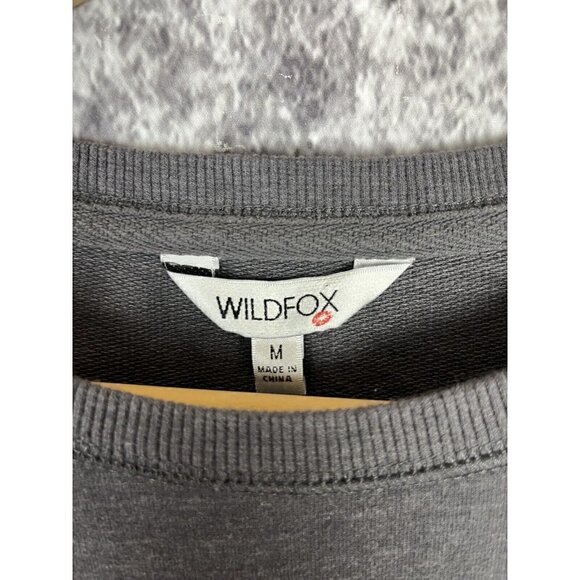 Wildfox Women's Graphic soft "Easy Does It" Charcoal Sweatshirt Sz M MSRP $108 - Picture 3 of 16
